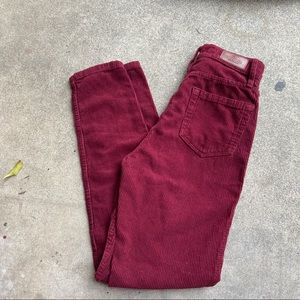 Red Corduroy HighWaisted Hollister Pants